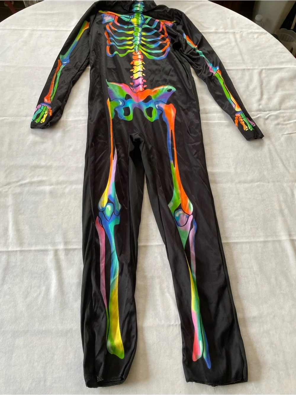 NWOT Halloween Multi-colored Skeleton Costume Size Kids Medium